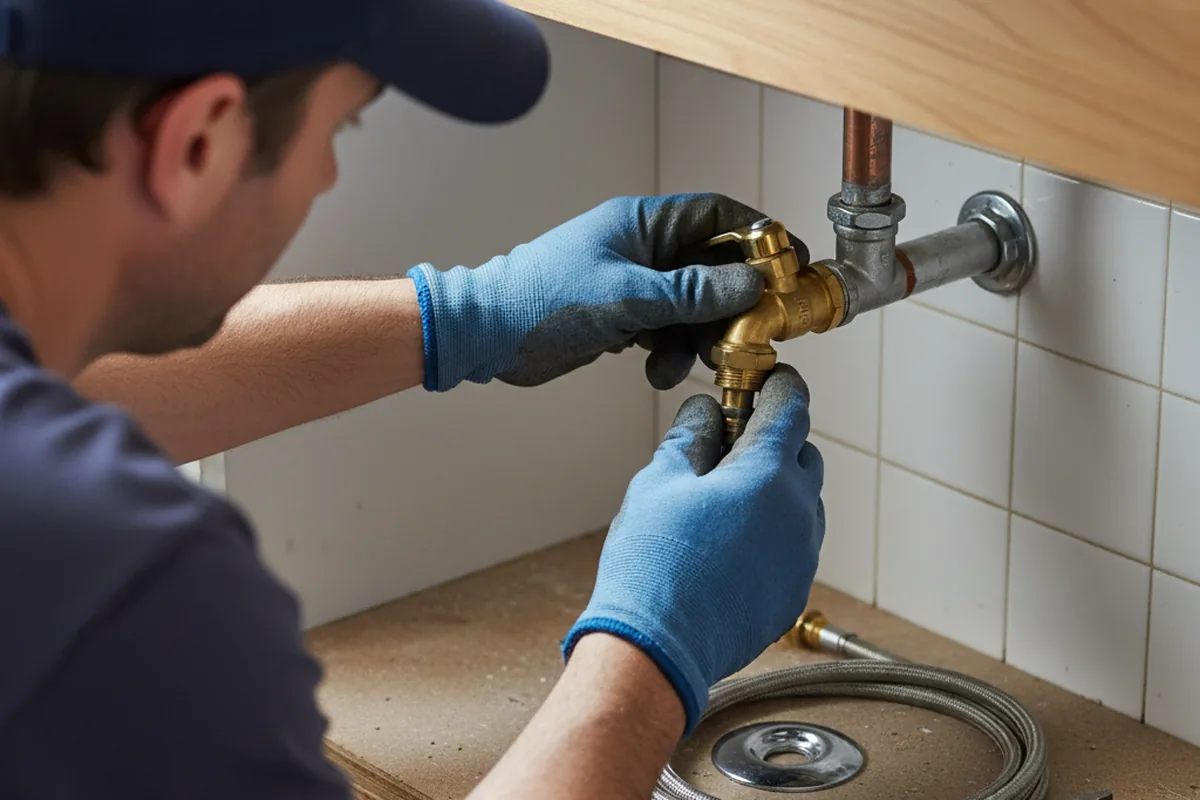 Shutoff valve and fitting work during Emergency Plumbing in West Liberty